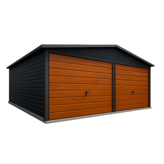 Garaż Premium  6x5 grafit / złoty dąb