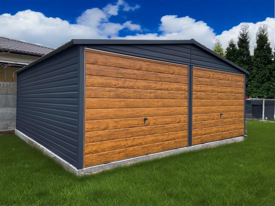 Garaż Premium 6x5 grafit / złoty dąb - obrazek 3