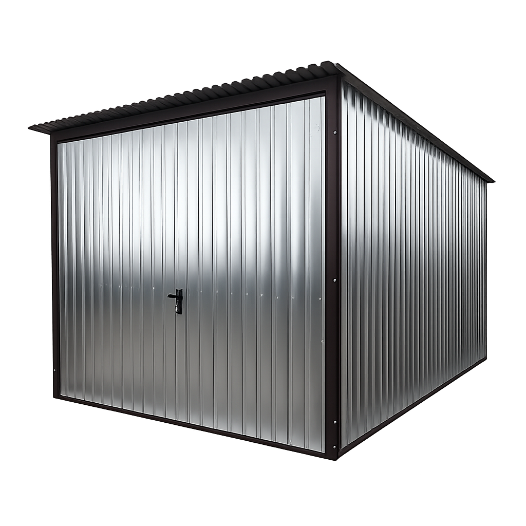 Garaż blaszany 3x5 brama uchylna